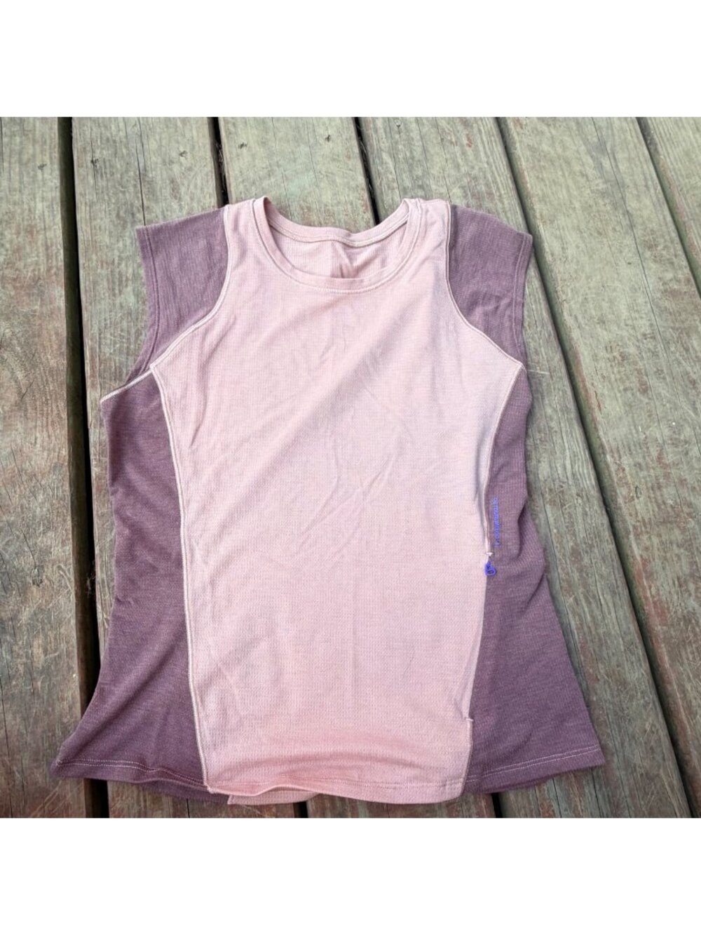 Lululemon Womens Sleeveless Two-Tone Pink & Purple Top With Side Zipper Size S